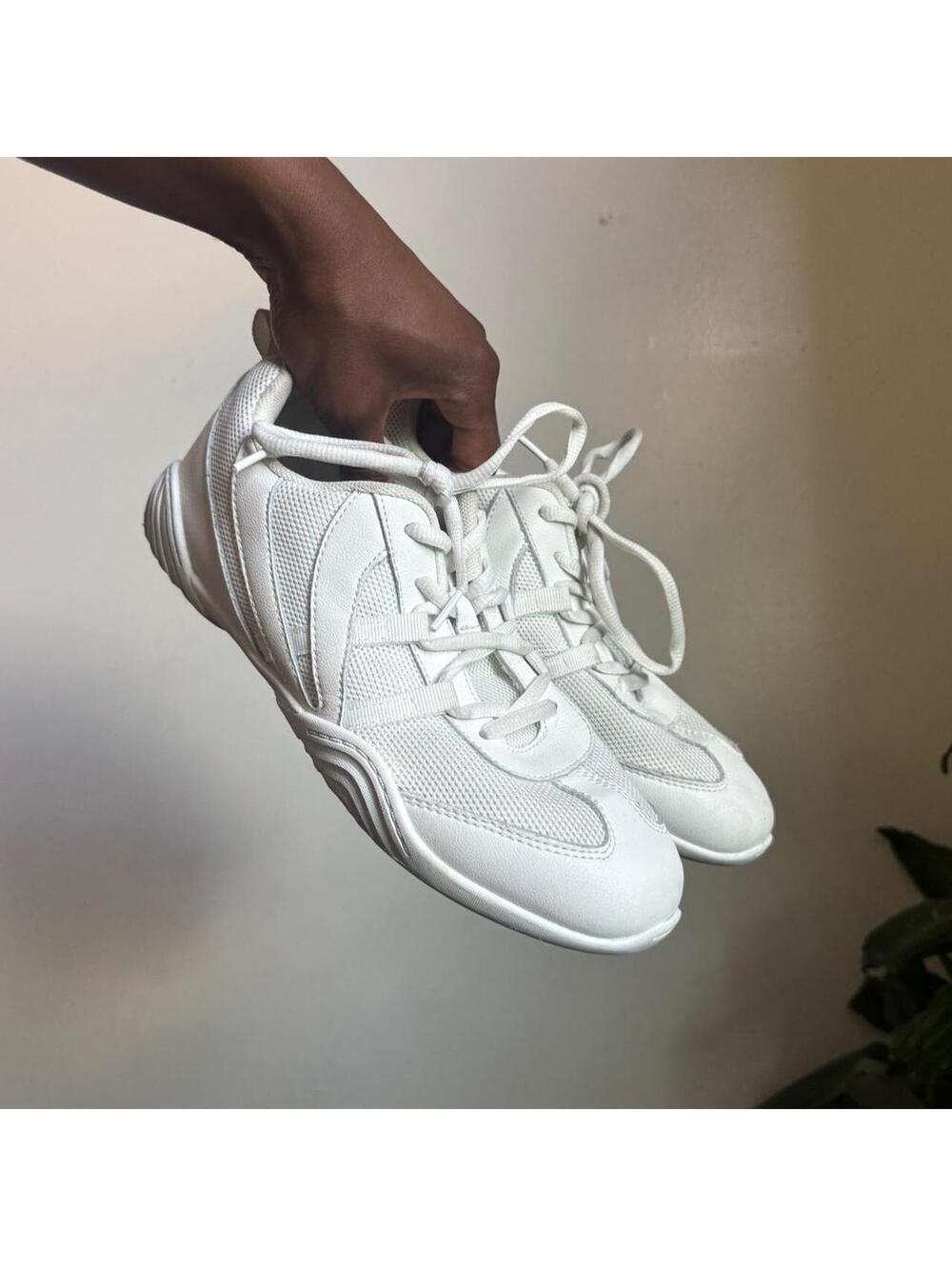 Sporty white layered mesh gorpcore Sneakers fits like women’s US 8.5